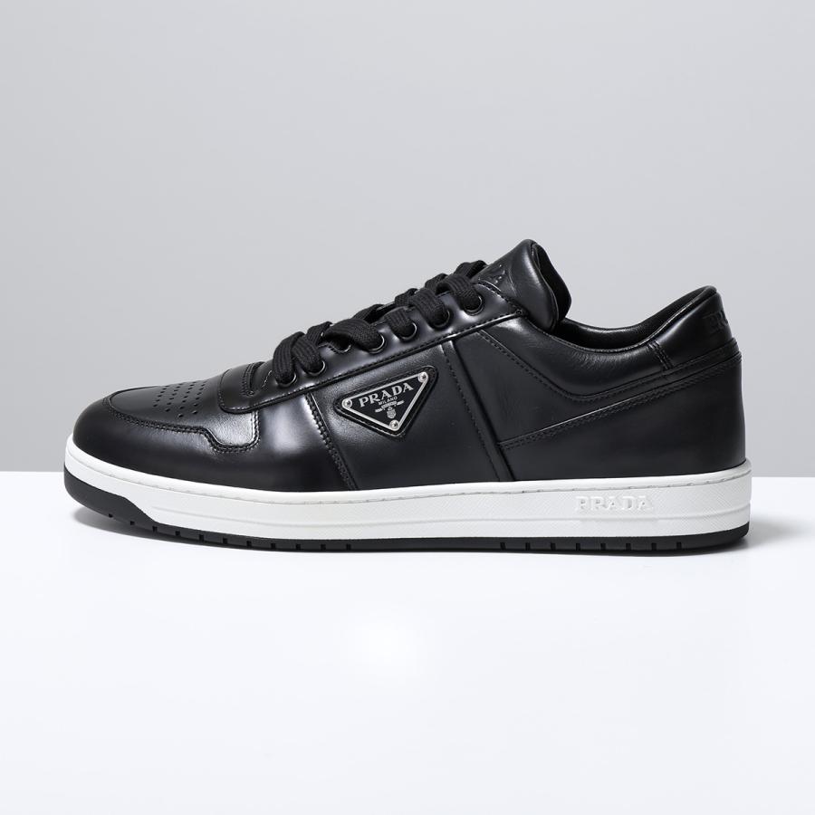 PRADA プラダ スニーカー 2EE364 3LJ6 メンズ ローカット レザー トライアングルロゴ メタルロゴ 軽量ソール シューズ 靴 F0632/NERO1の画像