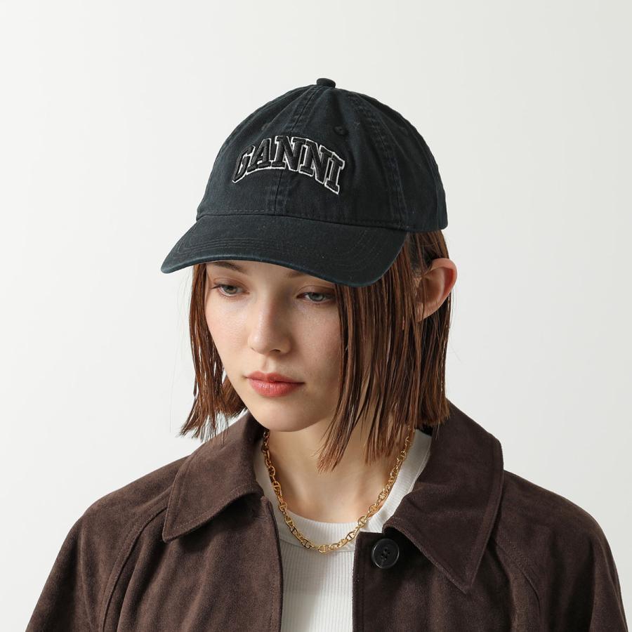 GANNI（ガニー） ベースボールキャップ Washed Cotton Canvas Cap Emb