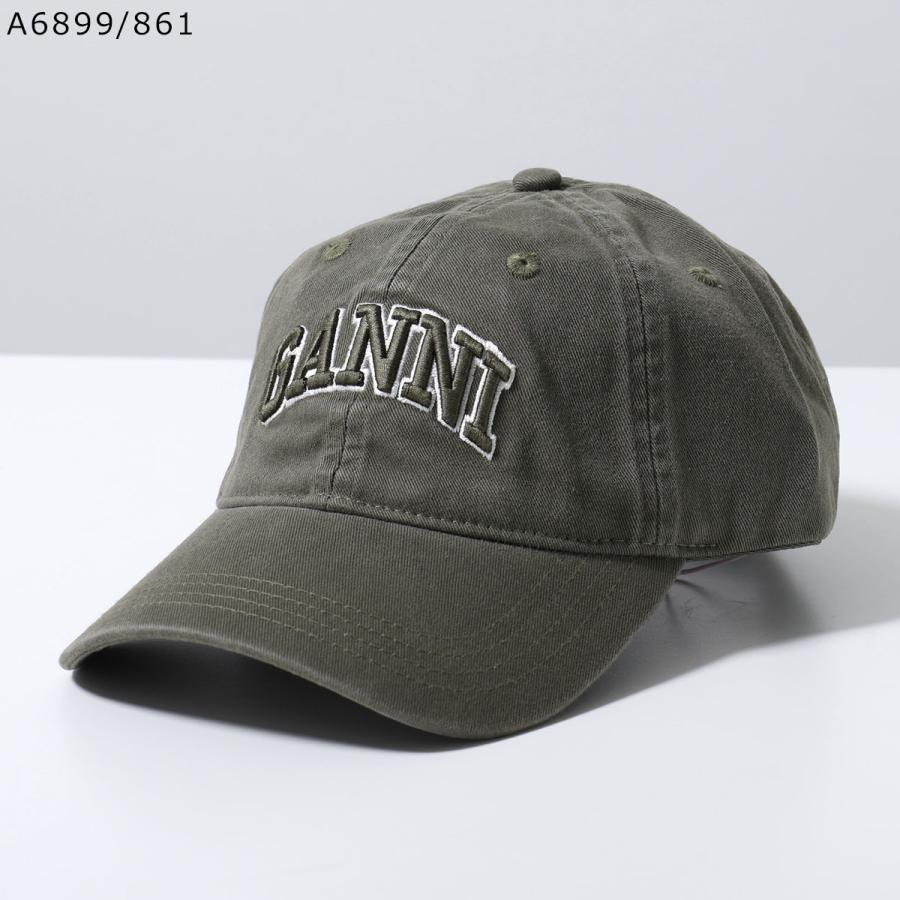 GANNI（ガニー） ベースボールキャップ Washed Cotton Canvas Cap Emb