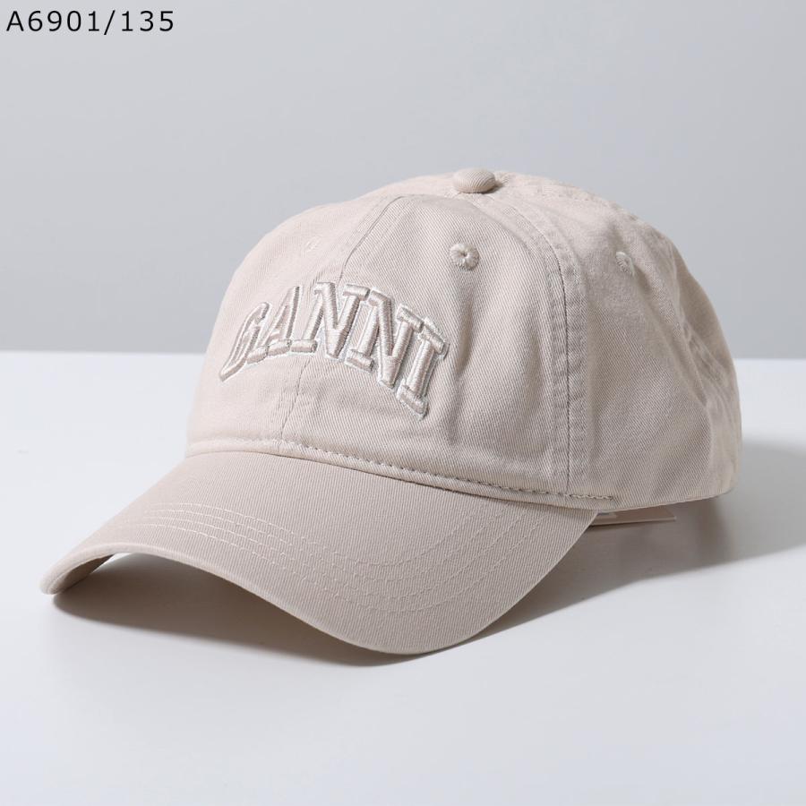 GANNI（ガニー） ベースボールキャップ Washed Cotton Canvas Cap Emb