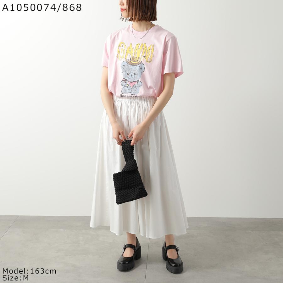 GANNI ガニー Tシャツ Basic Cotton Jersey T-shirt  A1050061 A1050074 A1050075 レディース 半袖 カットソー クルーネック コットン ロゴT カラー3色の画像