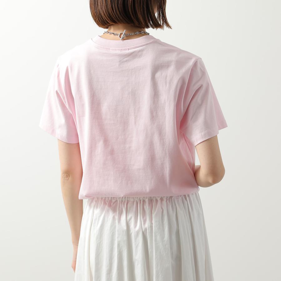 GANNI ピンク 半袖Tシャツ ガニー GANNI GANNI 半袖 Tシャツ Basic cotton Jersey T-shirt ロゴ