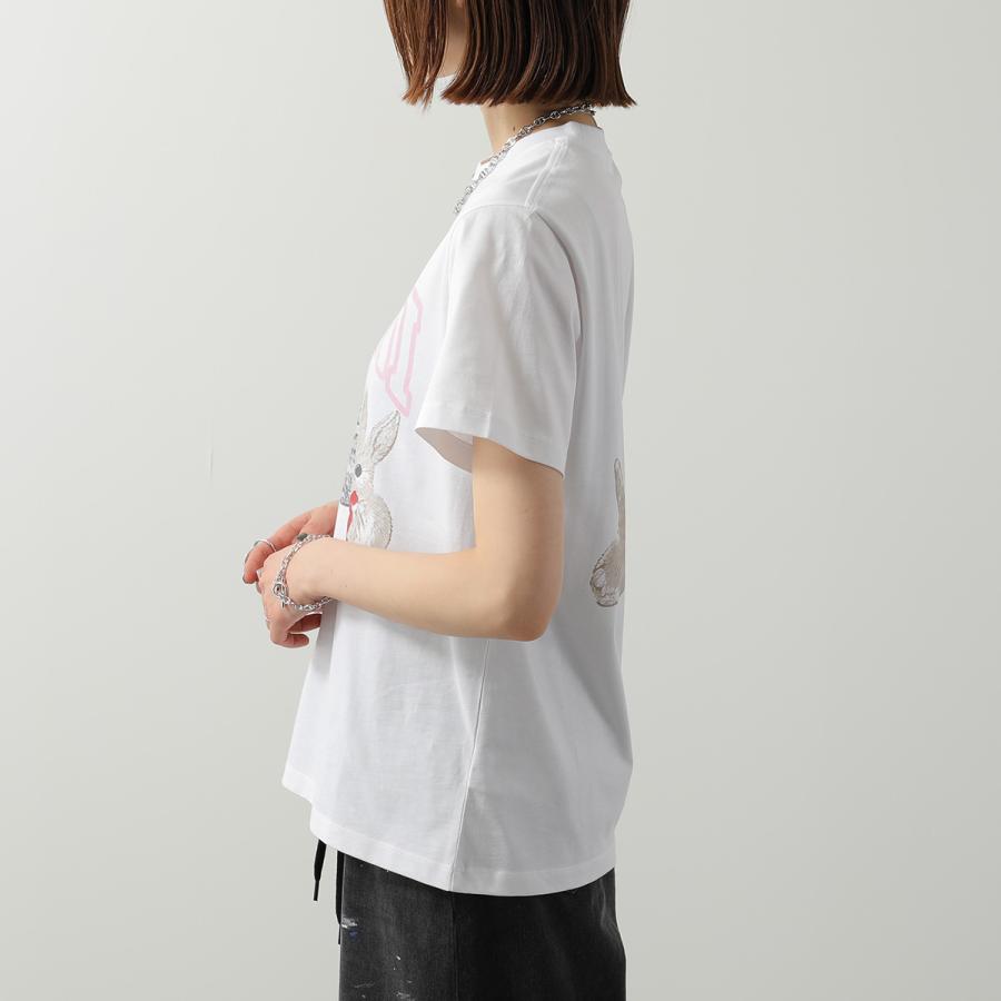 GANNI ガニー Tシャツ Basic cotton Jersey T-shirt A1050029 A1050062 レディース 半袖 カットソー クルーネック コットン ロゴT カラー2色の画像