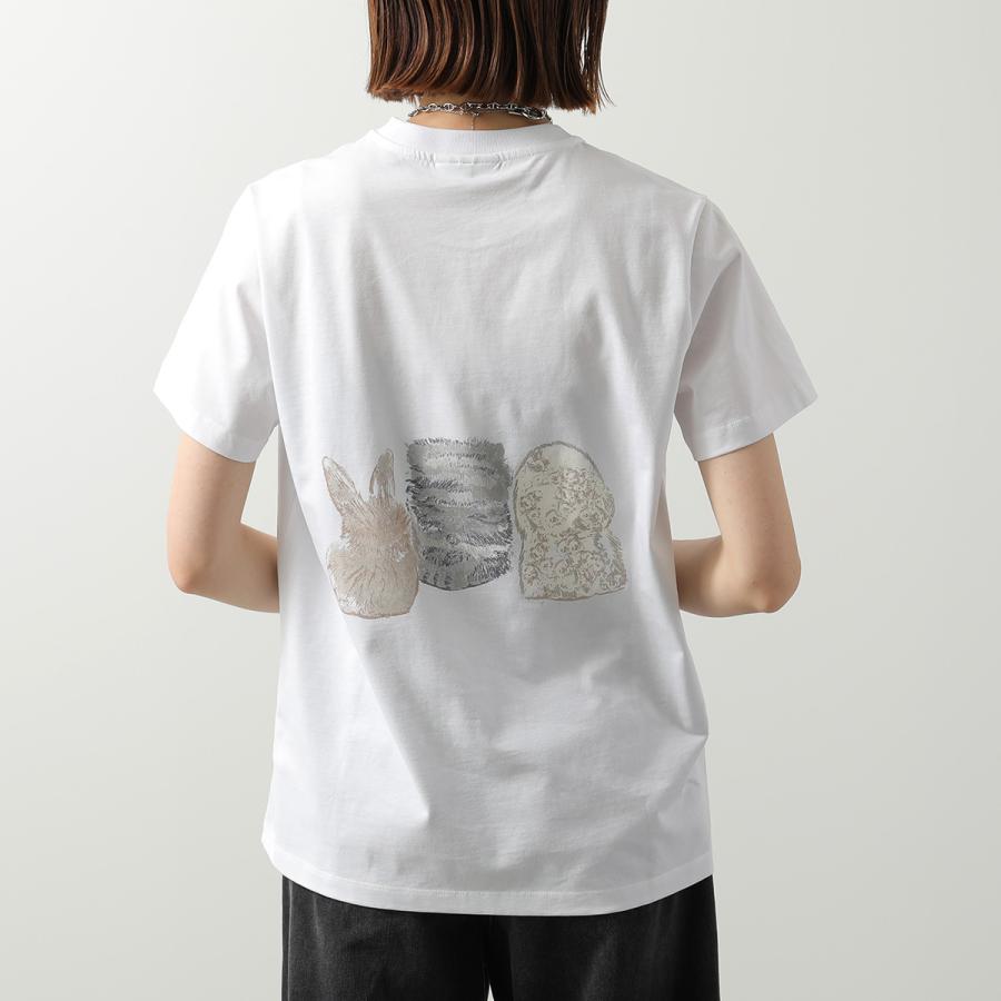 GANNI ガニー Tシャツ Basic cotton Jersey T-shirt A1050029 A1050062 レディース 半袖 カットソー クルーネック コットン ロゴT カラー2色の画像