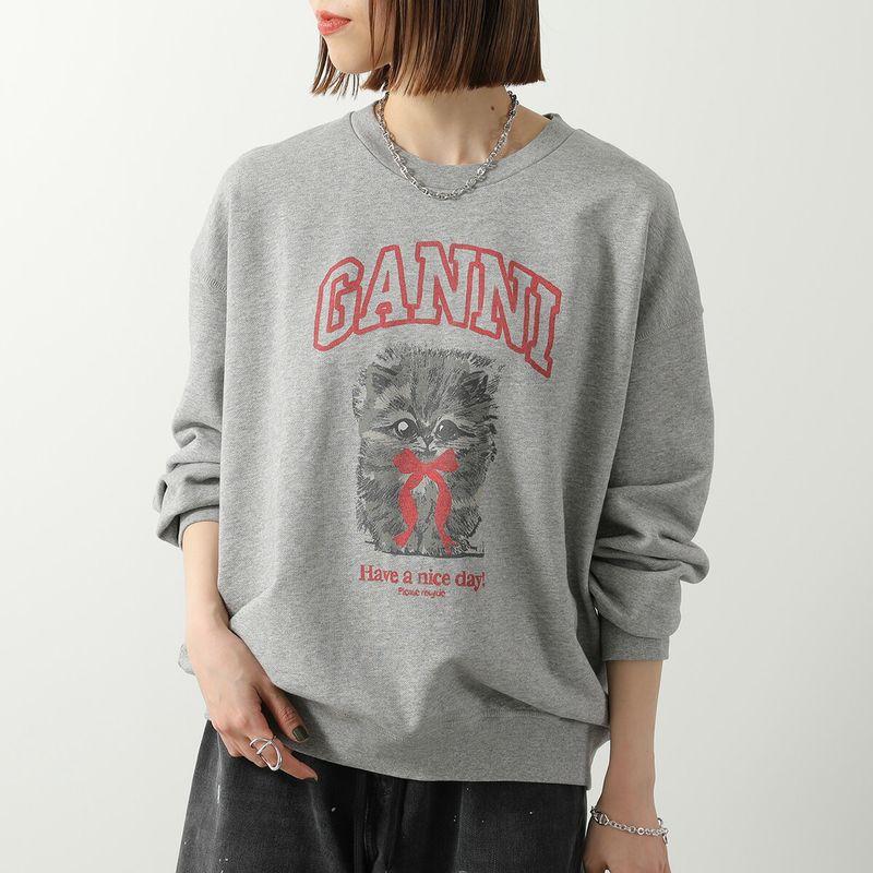 GANNI（ガニー） スウェット Isoli Crewneck Margot Kitty Print