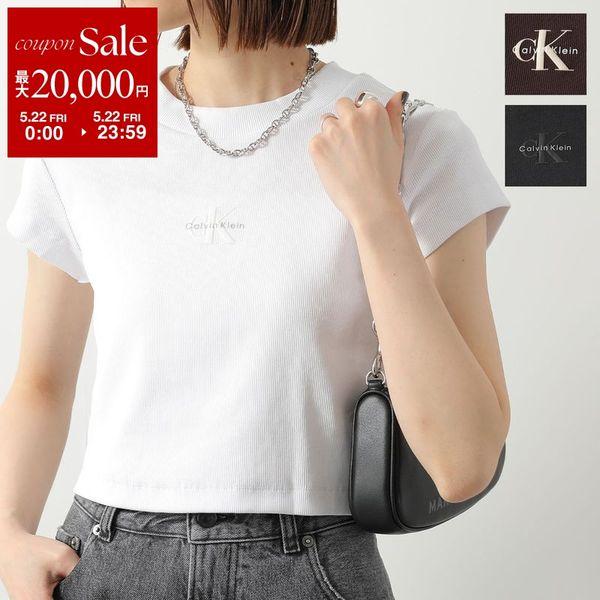 CALVIN KLEIN JEANS カルバンクライン ジーンズ Tシャツ A- MONOGRAM BABY TEE LV047AB802 レディース 半袖 リブ カットソー ロゴT カラー3色の画像
