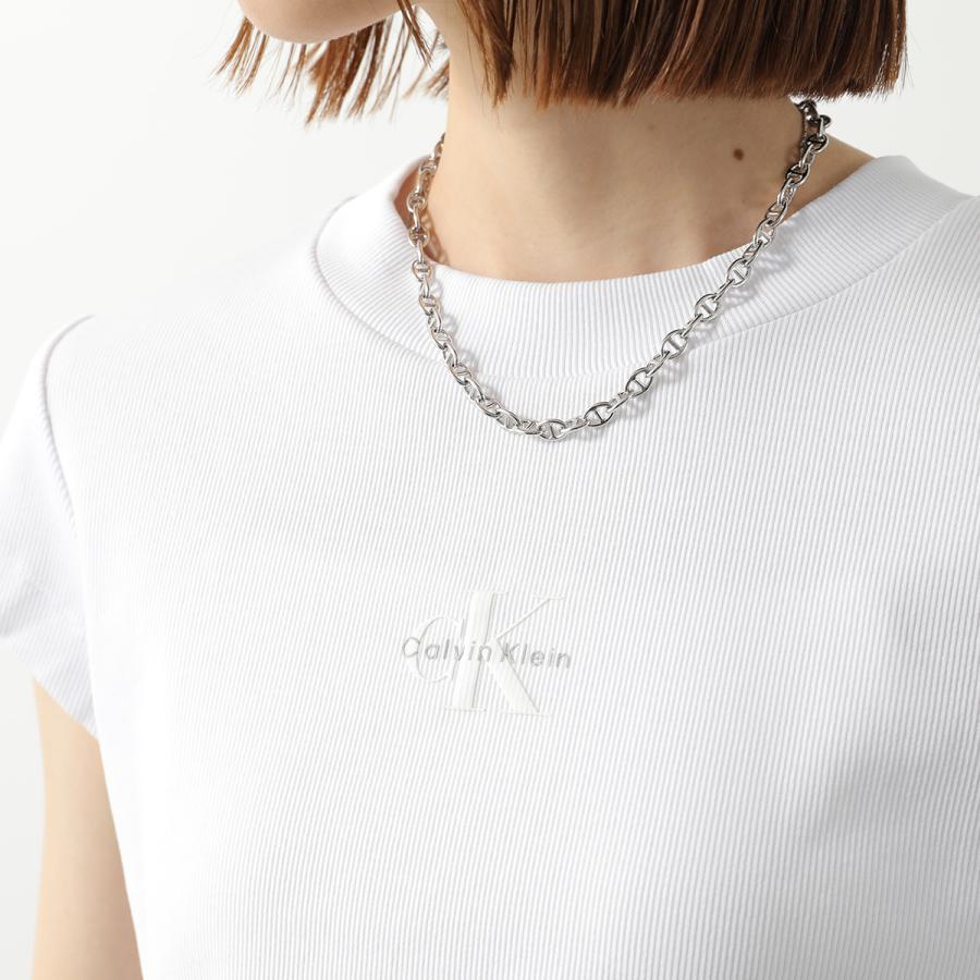 CALVIN KLEIN JEANS カルバンクライン ジーンズ Tシャツ A- MONOGRAM BABY TEE LV047AB802 レディース 半袖 リブ カットソー ロゴT カラー3色の画像