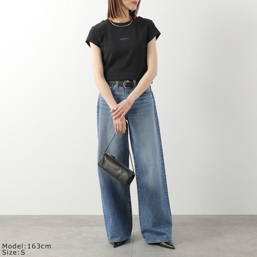 CALVIN KLEIN JEANS カルバンクライン ジーンズ Tシャツ A- MONOGRAM BABY TEE LV047AB802 レディース 半袖 リブ カットソー ロゴT カラー3色の画像