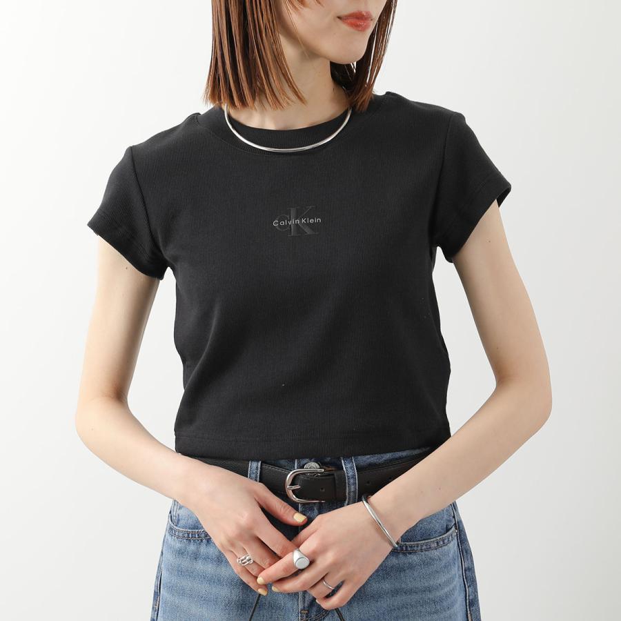 CALVIN KLEIN JEANS カルバンクライン ジーンズ Tシャツ A- MONOGRAM BABY TEE LV047AB802 レディース 半袖 リブ カットソー ロゴT カラー3色の画像