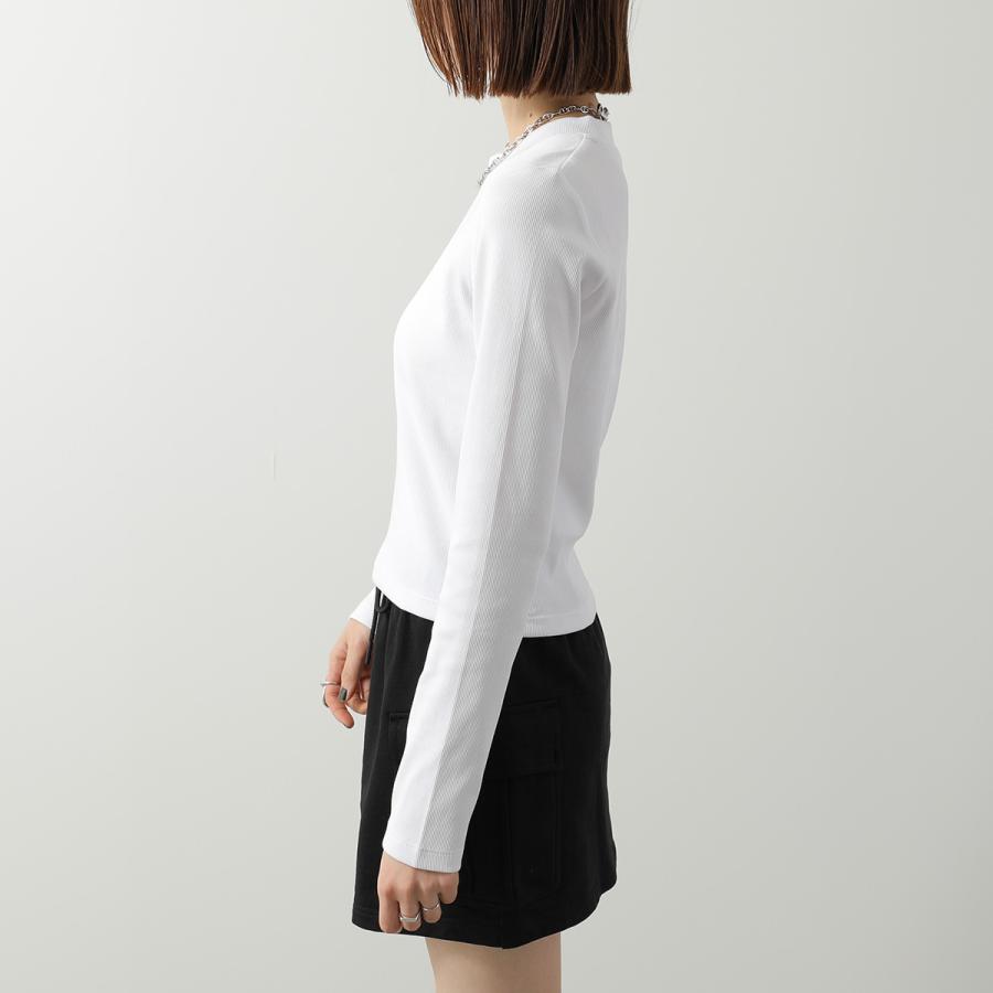 CALVIN KLEIN JEANS カルバンクライン ジーンズ Tシャツ A- LS MONOGRAM BABY TEE LV047A803G レディース 長袖 リブ クロップド丈 ロゴT カラー2色の画像