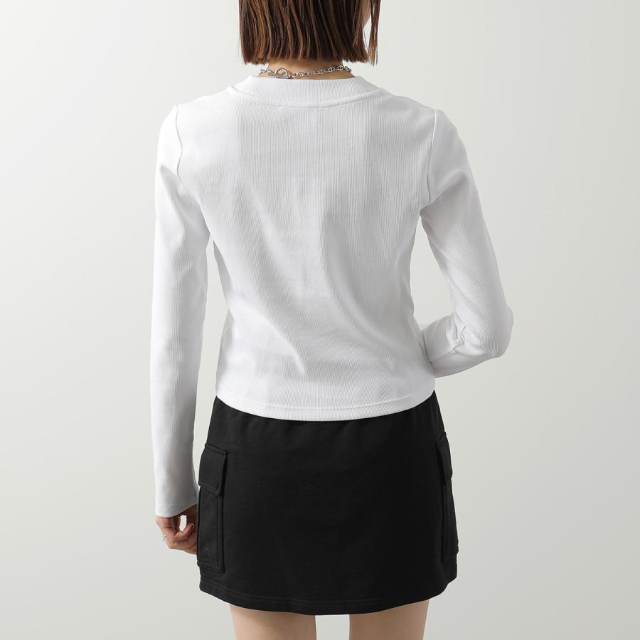 CALVIN KLEIN JEANS カルバンクライン ジーンズ Tシャツ A- LS MONOGRAM BABY TEE LV047A803G レディース 長袖 リブ クロップド丈 ロゴT カラー2色の画像