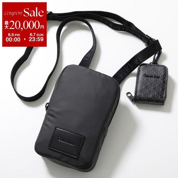 【新品】カルバンクライン 本革 ボディバッグ メンズ 黒 Calvin Klein（カルバン・クライン） ショルダーバッグ PUFFER UTILITY