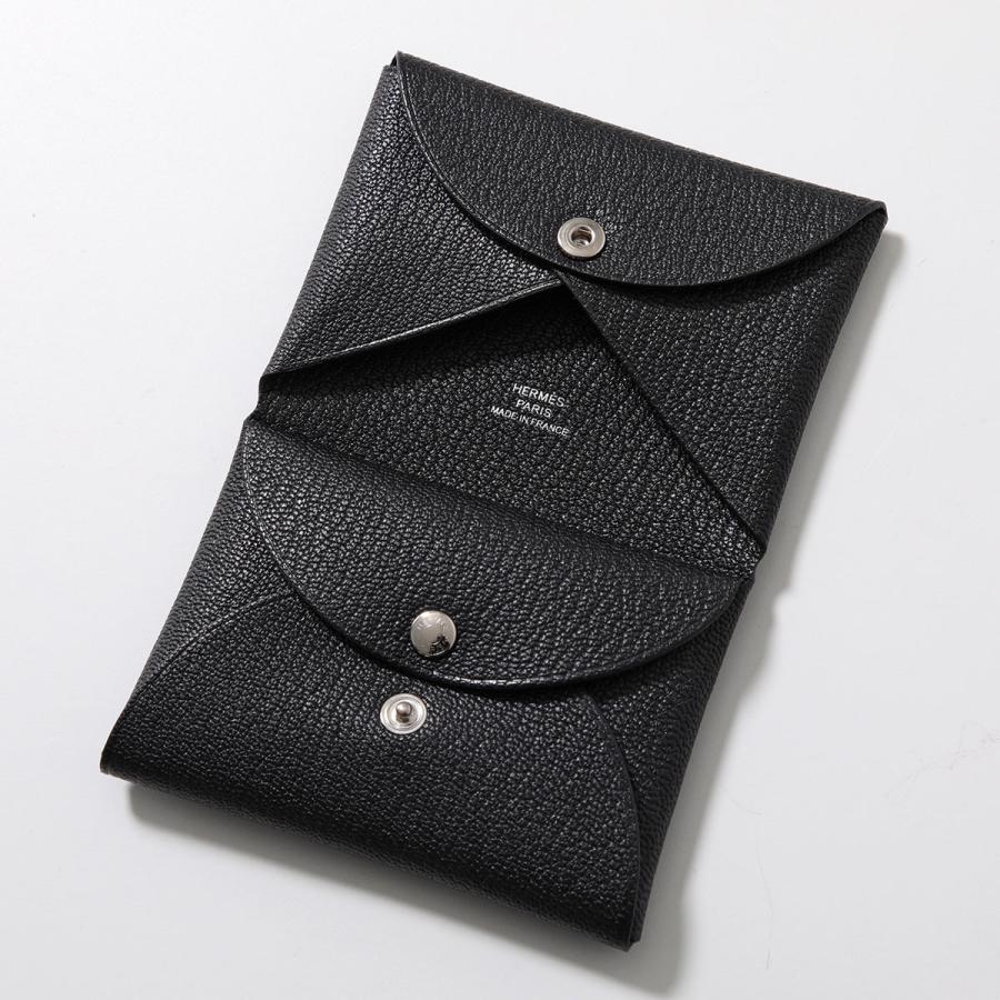 HERMES エルメス コインケース カルヴィデュオ CALVI DUO 082977CK メンズ レディース シェーブル レザー カードケース 小銭入れ ミニ財布 NOIR/ノアールの画像