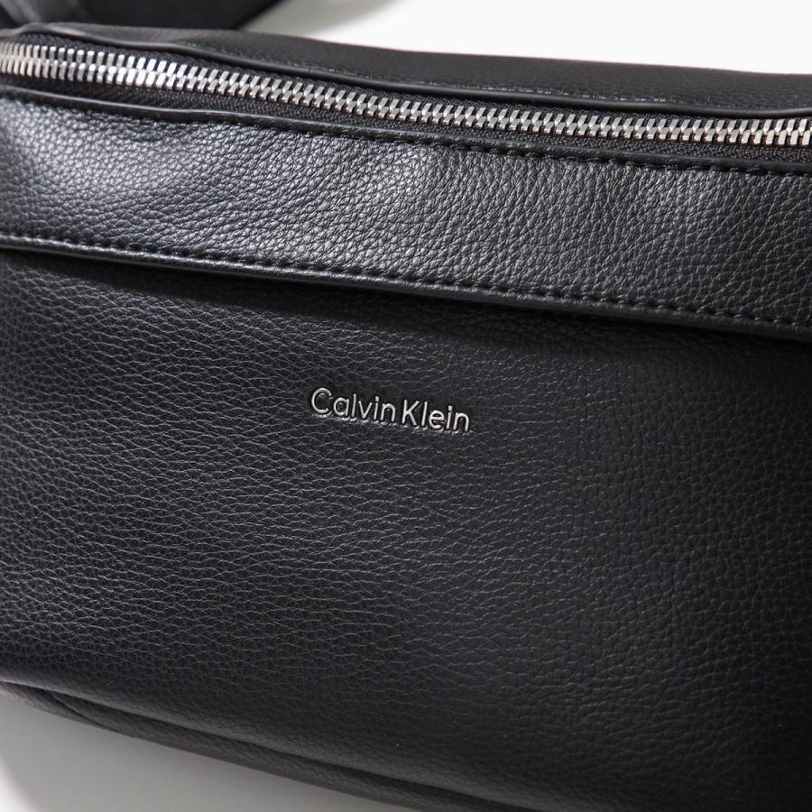 【新品】カルバンクライン 本革 ボディバッグ メンズ 黒 Calvin Klein（カルバン・クライン） ボディバッグ RAISED WAISTBAG