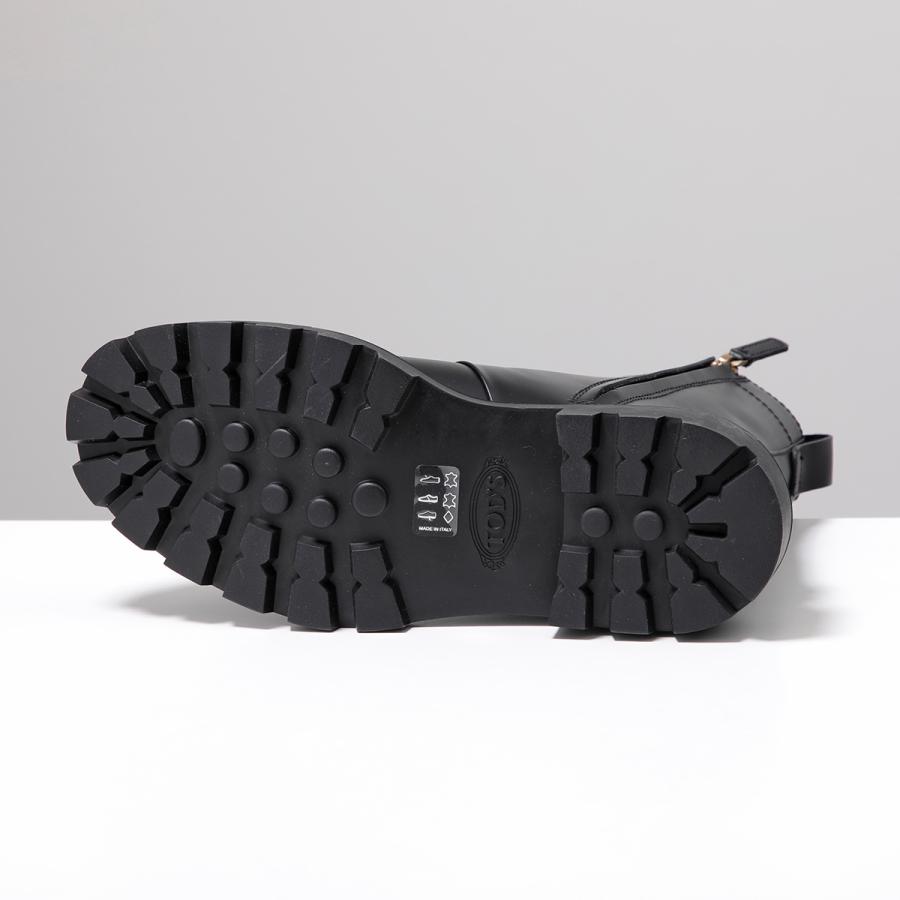 TODS トッズ ブーツ XXW08J0EY53RBT レディース レザー ショート コンバットブーツ レースアップ ロゴ 厚底 3.5cm シューズ 靴 B999/NEROの画像