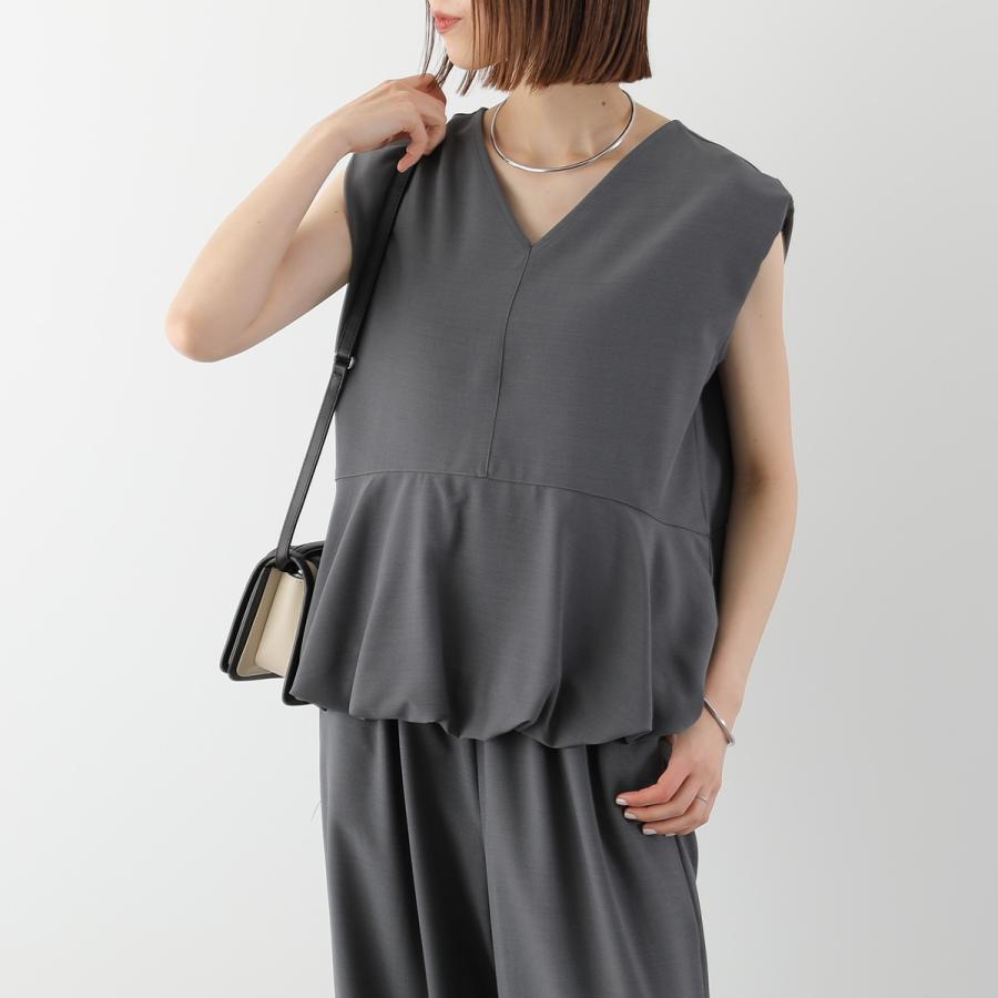 ディニテコリエ DIGNITE COLLIER ノースリーブニット グレー 優待価格[Dignite Collier]【ウォッシャブル】裾切替えノースリーブ