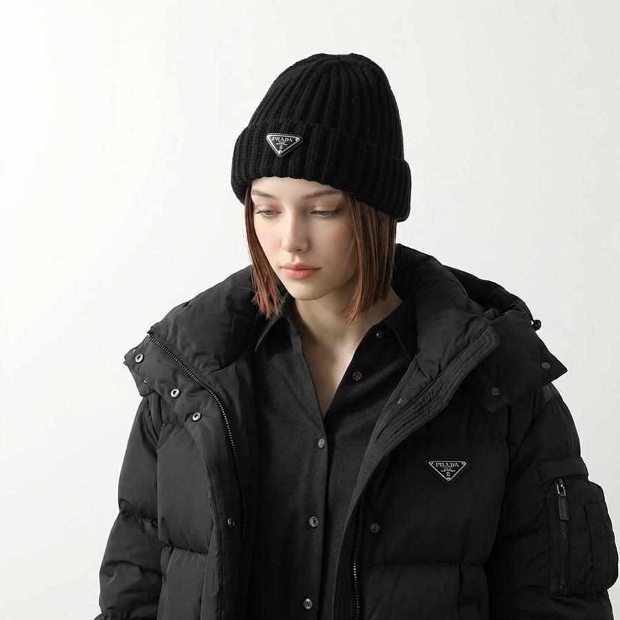PRADA（プラダ） ニット帽 2HC390 2DZL レディース トライアングルロゴ