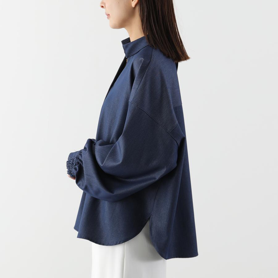 HERENCIA（ヘレンチア） シャツ Denim-like Back Ribbon Blouse