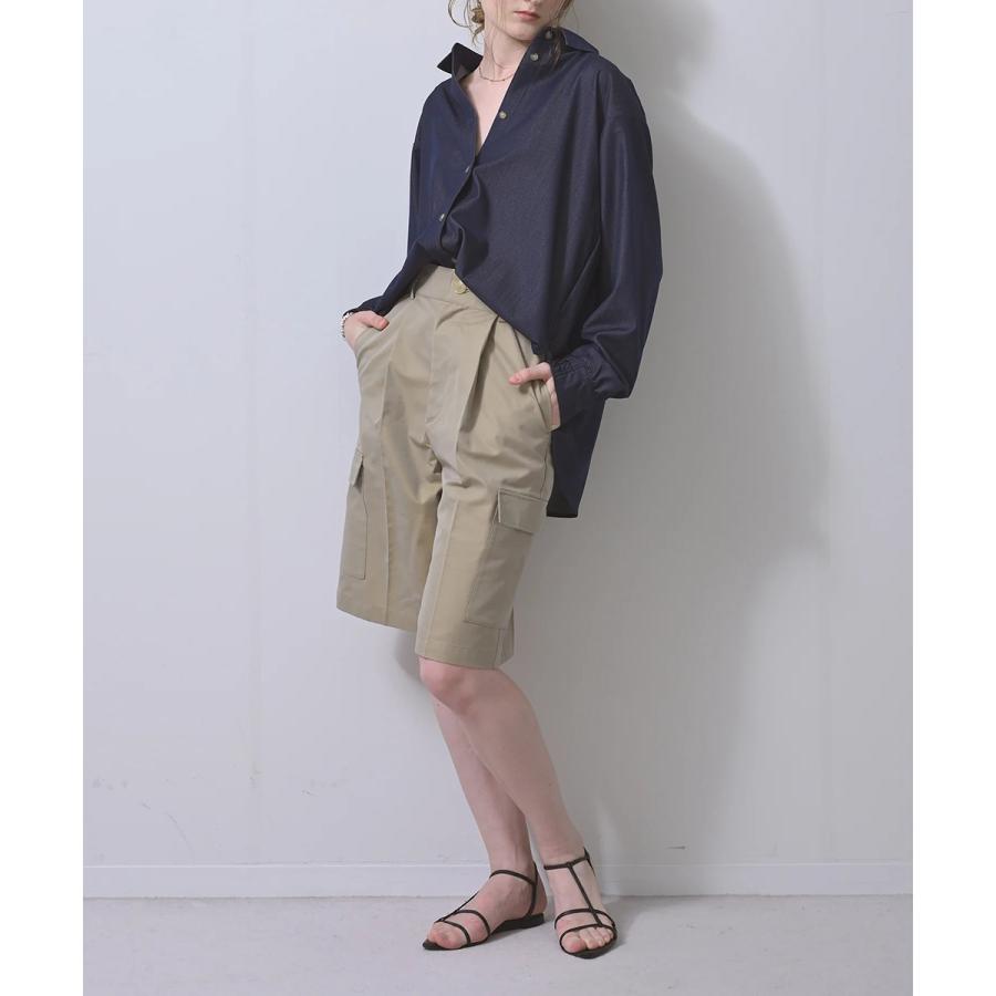 HERENCIA（ヘレンチア） シャツ Denim-like Back Ribbon Blouse