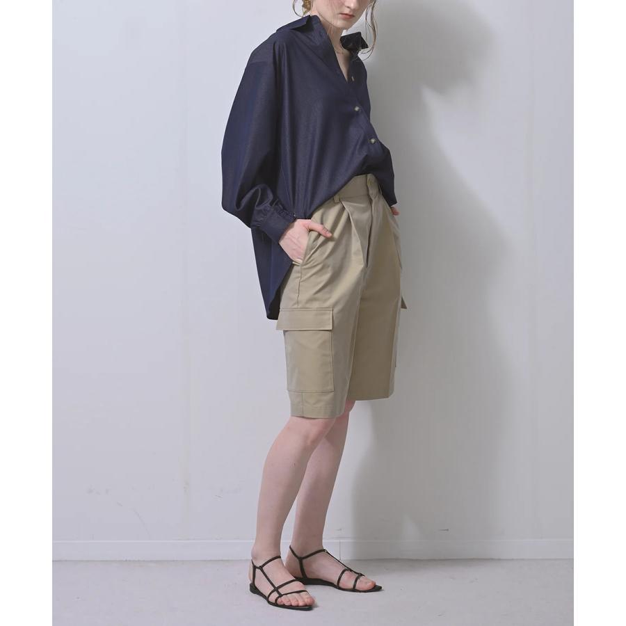 HERENCIA（ヘレンチア） シャツ Denim-like Back Ribbon Blouse
