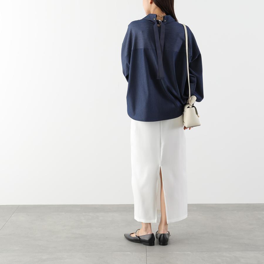 HERENCIA（ヘレンチア） シャツ Denim-like Back Ribbon Blouse