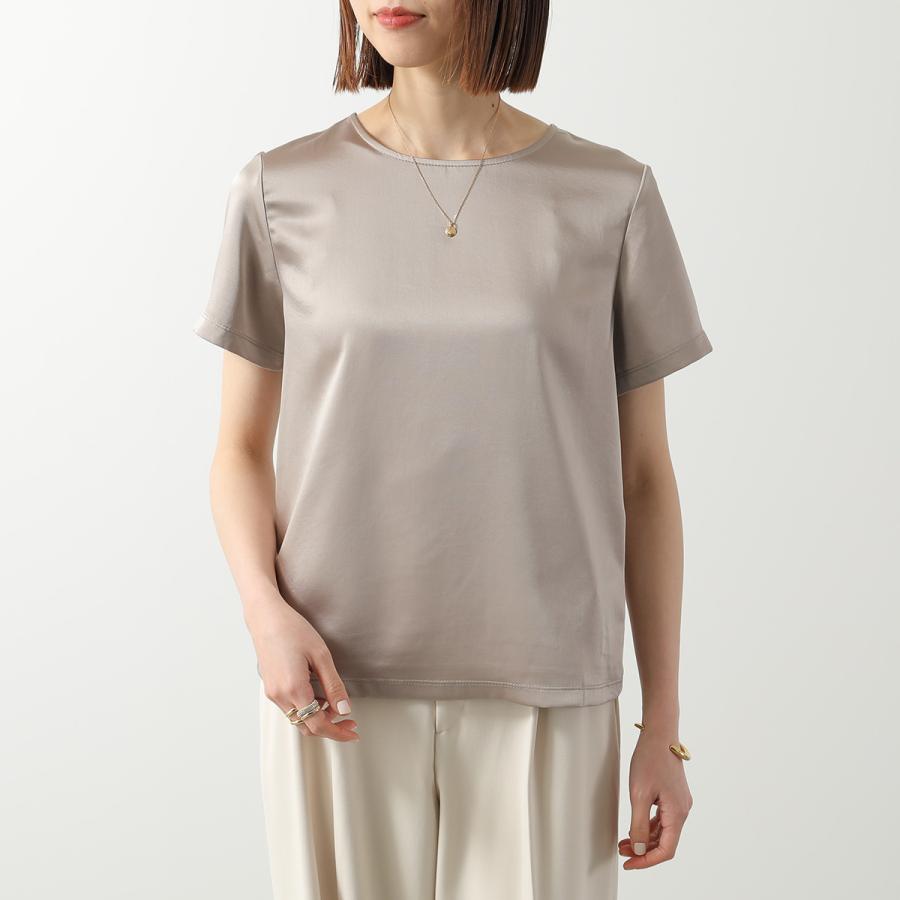 WEEKEND MAX MARA ウィークエンド マックスマーラ Tシャツ ZONA ゾーナ レディース 半袖 カットソー サテン × ジャージー コンビネーション カラー4色の画像