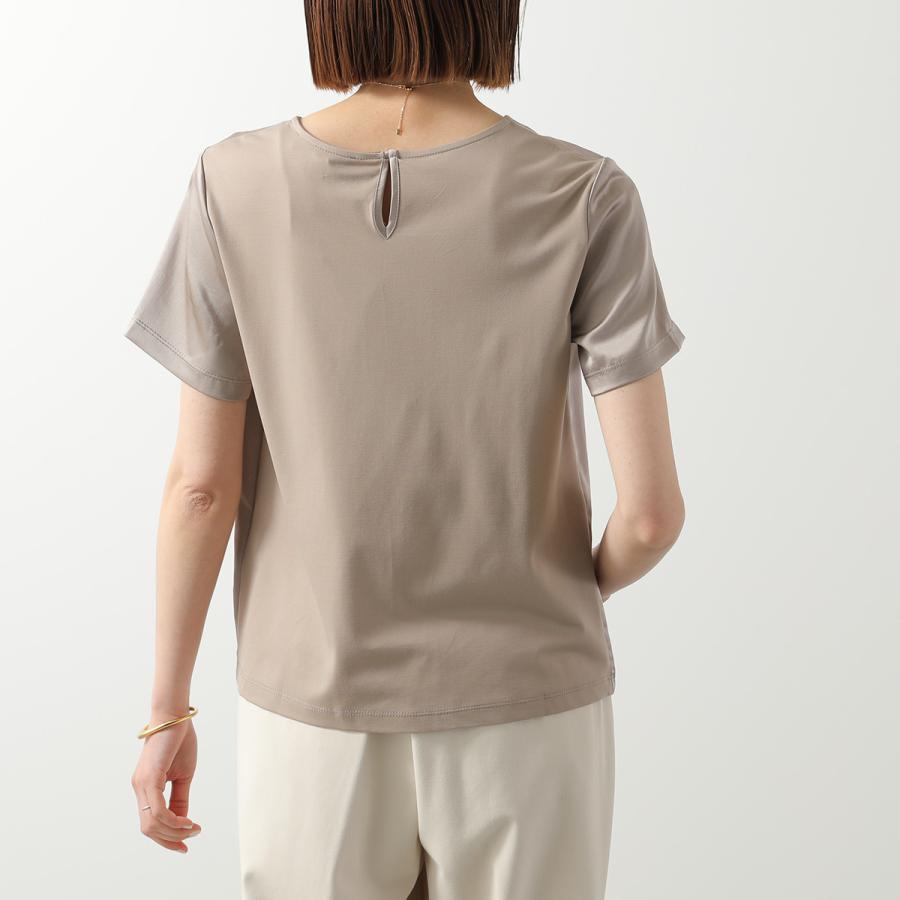 WEEKEND MAX MARA ウィークエンド マックスマーラ Tシャツ ZONA ゾーナ レディース 半袖 カットソー サテン × ジャージー コンビネーション カラー4色の画像