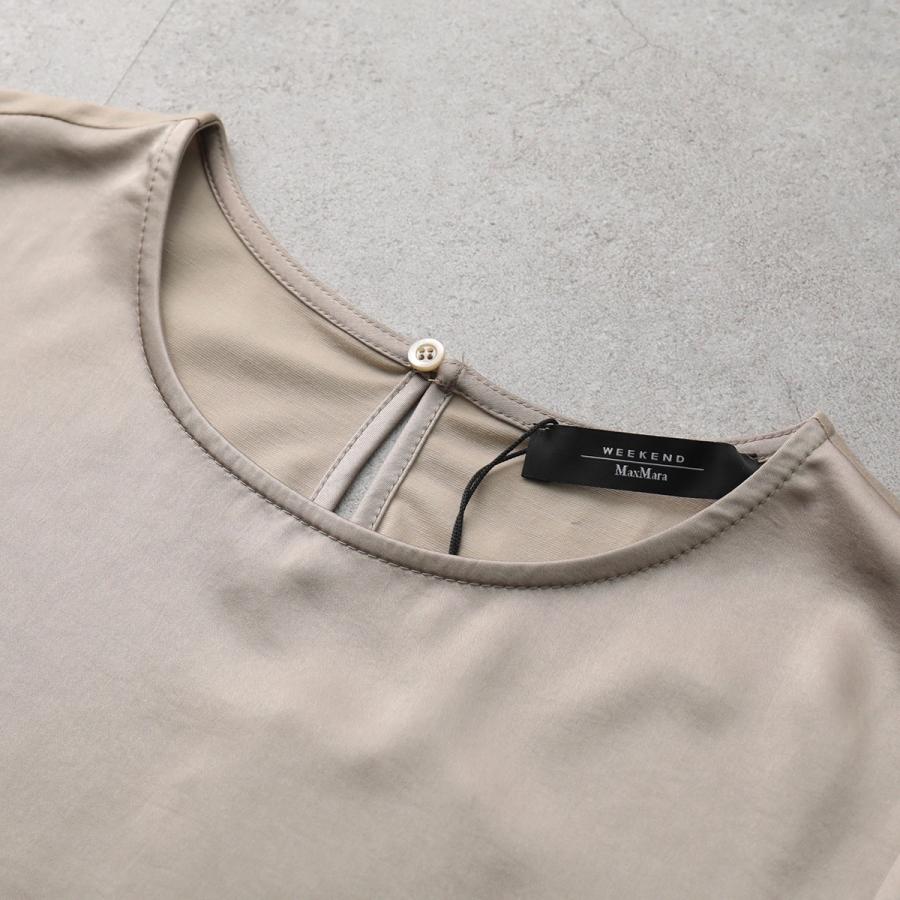 WEEKEND MAX MARA ウィークエンド マックスマーラ Tシャツ ZONA ゾーナ レディース 半袖 カットソー サテン × ジャージー コンビネーション カラー4色の画像