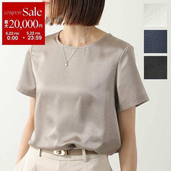 WEEKEND MAX MARA ウィークエンド マックスマーラ Tシャツ ZONA ゾーナ レディース 半袖 カットソー サテン × ジャージー コンビネーション カラー4色の画像