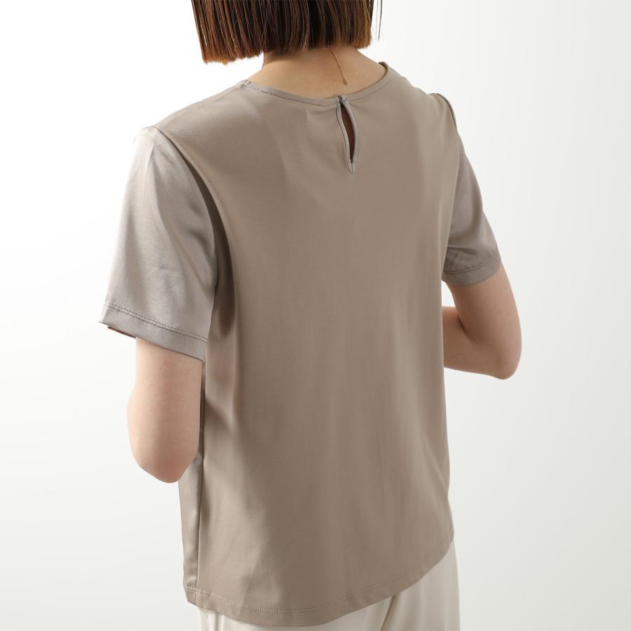 WEEKEND MAX MARA ウィークエンド マックスマーラ Tシャツ ZONA ゾーナ レディース 半袖 カットソー サテン × ジャージー コンビネーション カラー4色の画像
