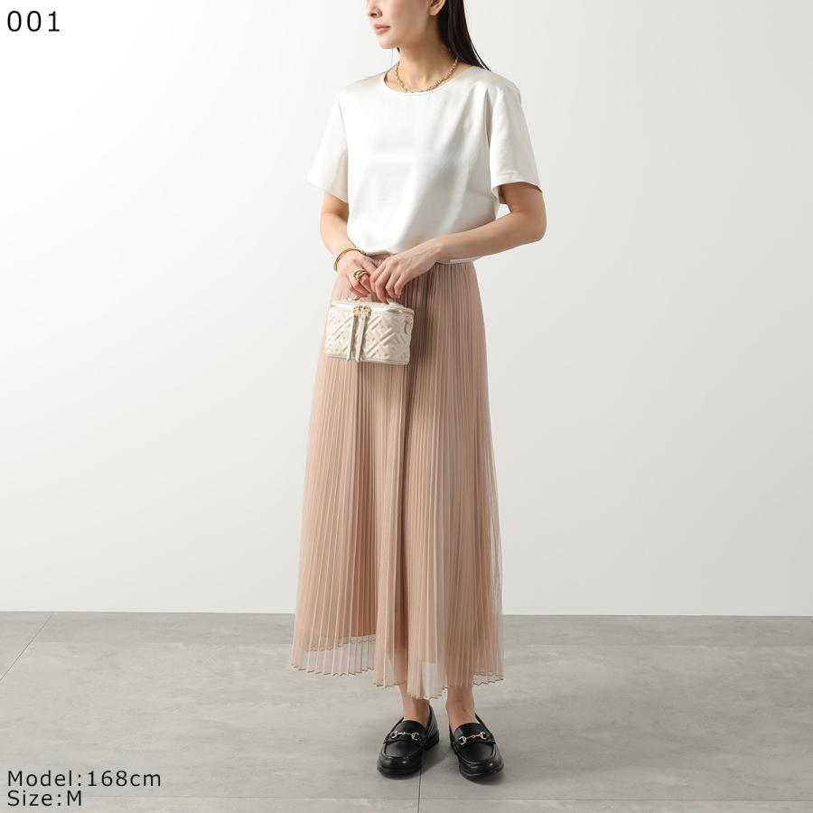 WEEKEND MAX MARA ウィークエンド マックスマーラ Tシャツ ZONA ゾーナ レディース 半袖 カットソー サテン × ジャージー コンビネーション カラー4色の画像