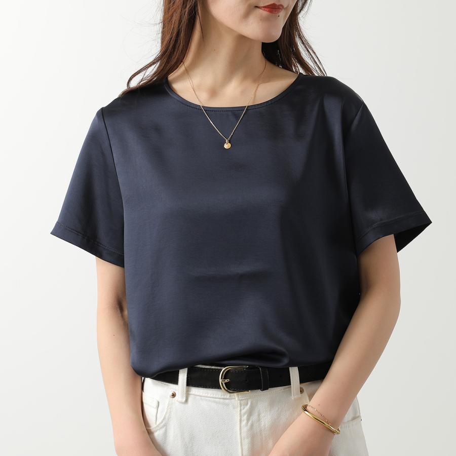 WEEKEND MAX MARA ウィークエンド マックスマーラ Tシャツ ZONA ゾーナ レディース 半袖 カットソー サテン × ジャージー コンビネーション カラー4色の画像