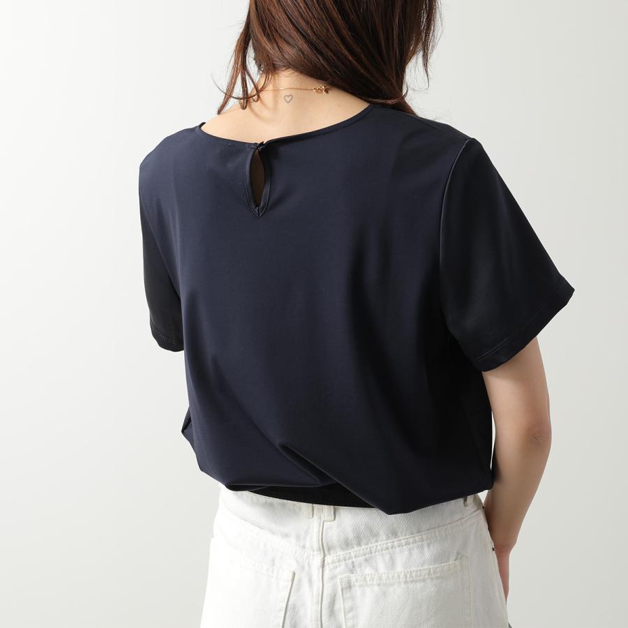 WEEKEND MAX MARA ウィークエンド マックスマーラ Tシャツ ZONA ゾーナ レディース 半袖 カットソー サテン × ジャージー コンビネーション カラー4色の画像