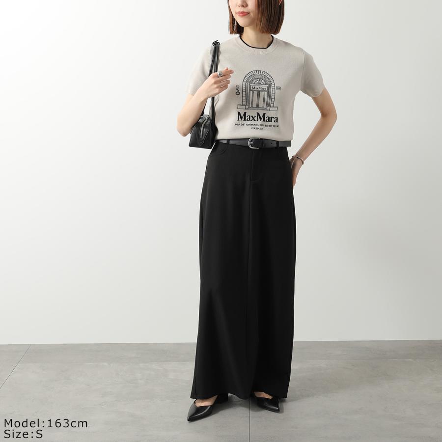 Max Mara STUDIO(マックスマーラスタジオ) 半袖セーター サイズS レディース美品  黒×白 フラワー S MAXMARA（エスマックスマーラ） エス マックスマーラ セーター