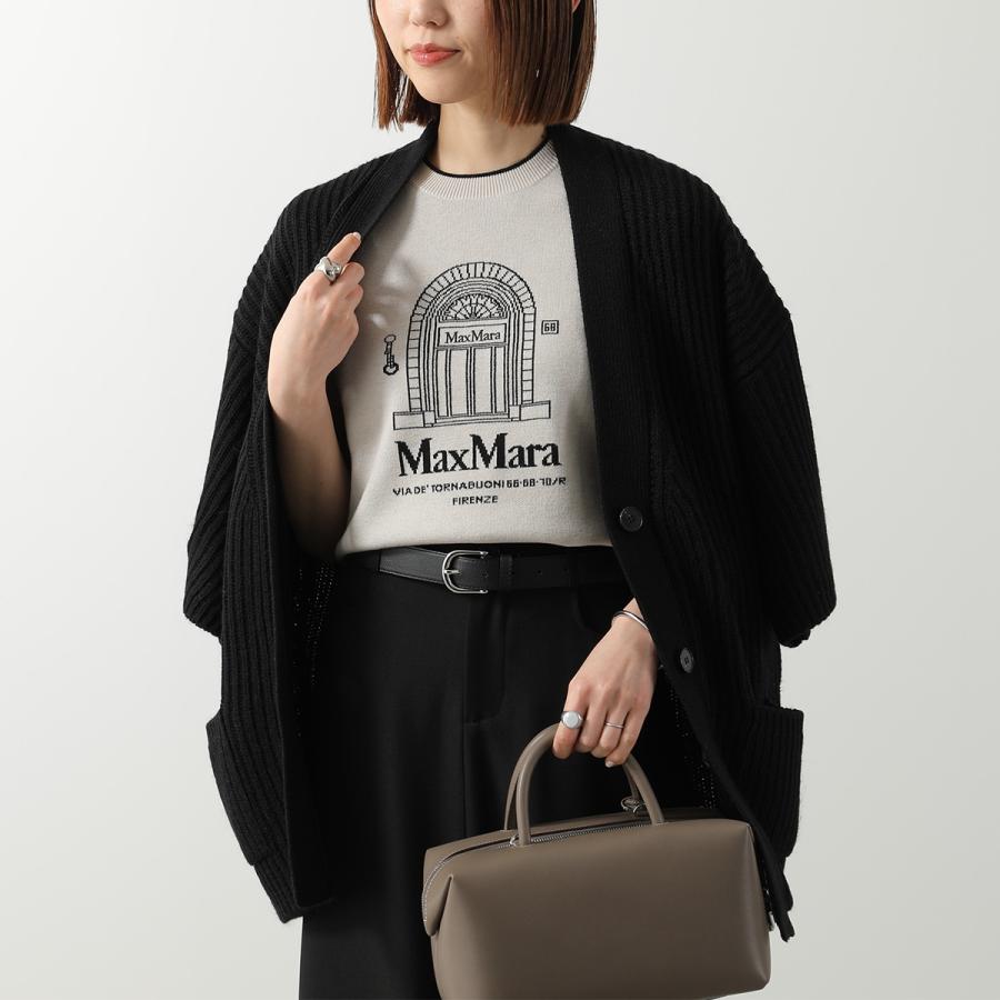 Max Mara STUDIO(マックスマーラスタジオ) 半袖セーター サイズS レディース美品  黒×白 フラワー エス マックスマーラ S Max Mara S MAX MARA セーター SMMEUFORIA 半袖