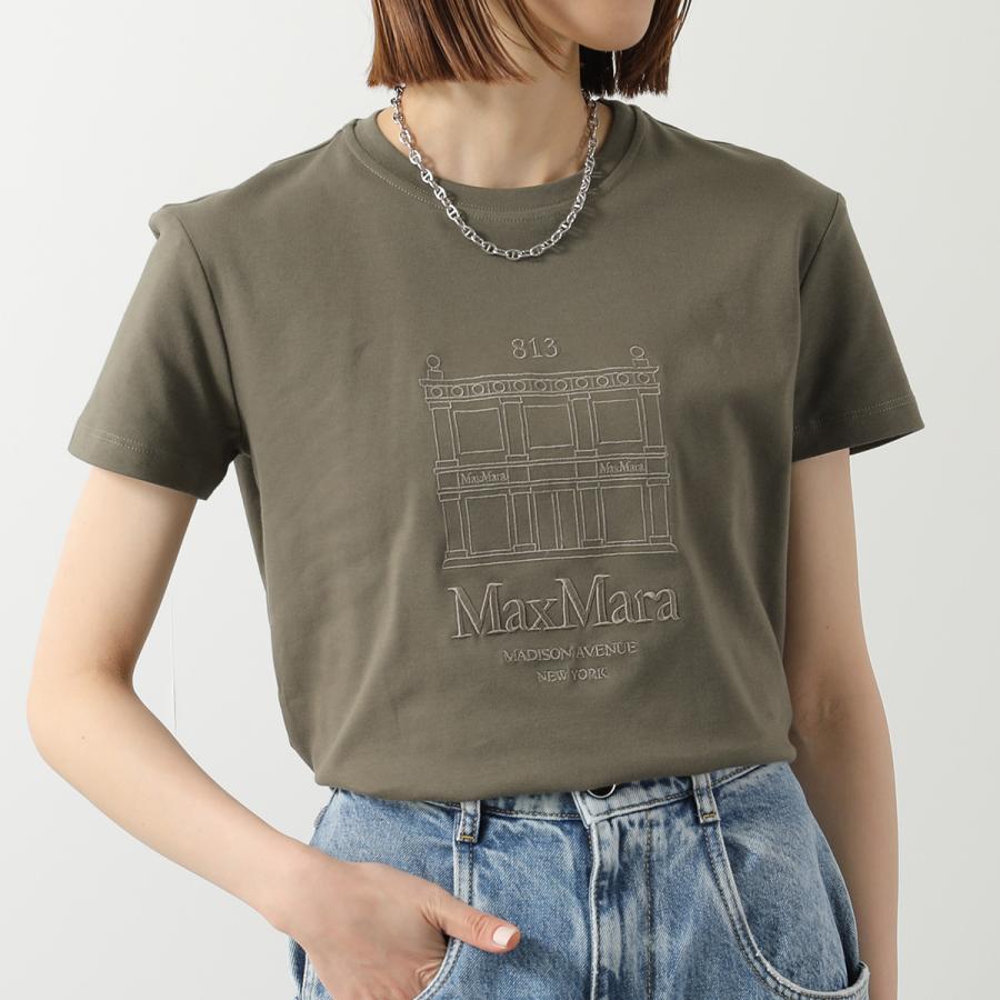 美品 マックスマーラ S’MaxMara ベージュ ロゴ入りTシャツ S MAXMARA（エスマックスマーラ） S MAX MARA The Cube エス マックス