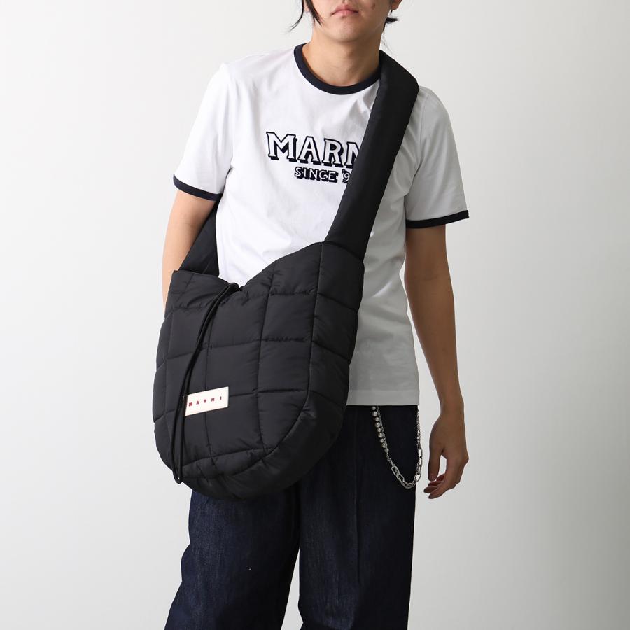 MARNI マルニ ショルダーバッグ Puff パフ SBMQ0125U1 P8068 メンズ キルティング ホーボーバッグ クロスボディ ロゴパッチ 鞄 00N99 SBMQ0125U1P806800N99の画像