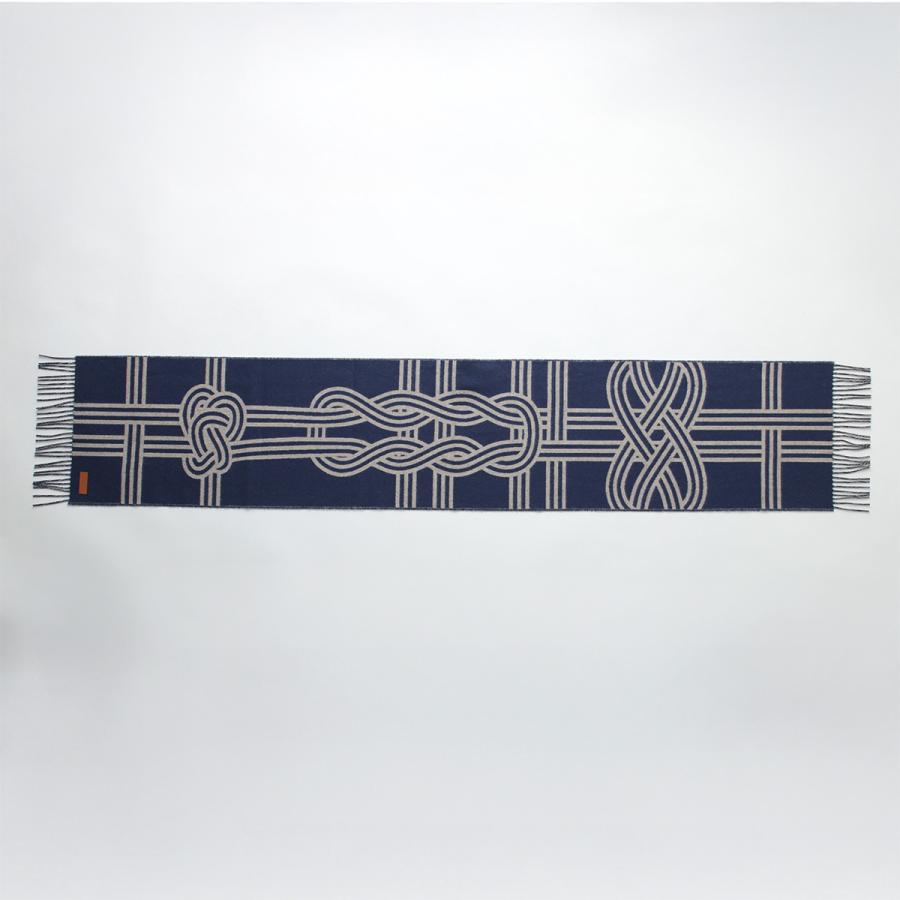 【りん】エルメス Hermès マフラー　2点　箱付き ネイビー HERMES エルメス マフラー リバーシブル マフラー カザック シェヴロン