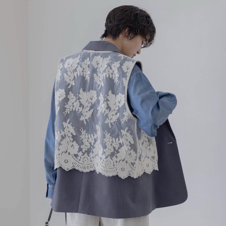 Eimee Law（エイミーロウ） ジレ 84589T レディース レース レイヤード