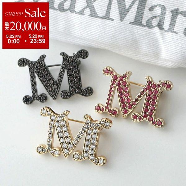 MAX MARA マックスマーラ ブローチ FACELLA ファチェッラ レディース アクセサリー ピンバッチ クリスタル ロゴ カラー3色の画像