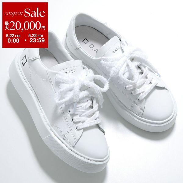 D.A.T.E. デイト スニーカー SFERA CALF スフェラ カーフ レディース レザー ローカット レースアップ 厚底 ロゴ シューズ 靴 WHITEの画像