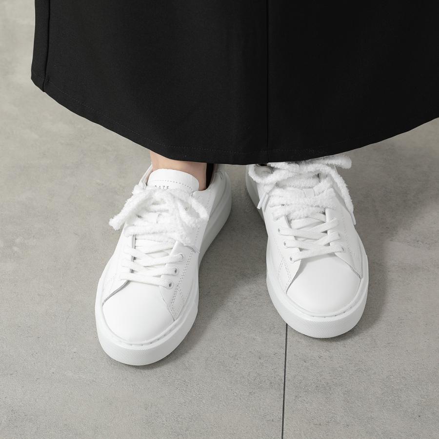 D.A.T.E. デイト スニーカー SFERA CALF スフェラ カーフ レディース レザー ローカット レースアップ 厚底 ロゴ シューズ 靴 WHITEの画像