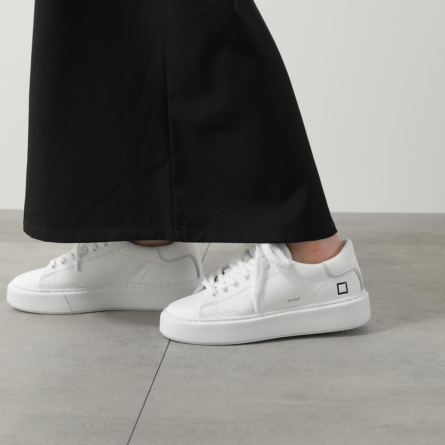 D.A.T.E. デイト スニーカー SFERA CALF スフェラ カーフ レディース レザー ローカット レースアップ 厚底 ロゴ シューズ 靴 WHITEの画像