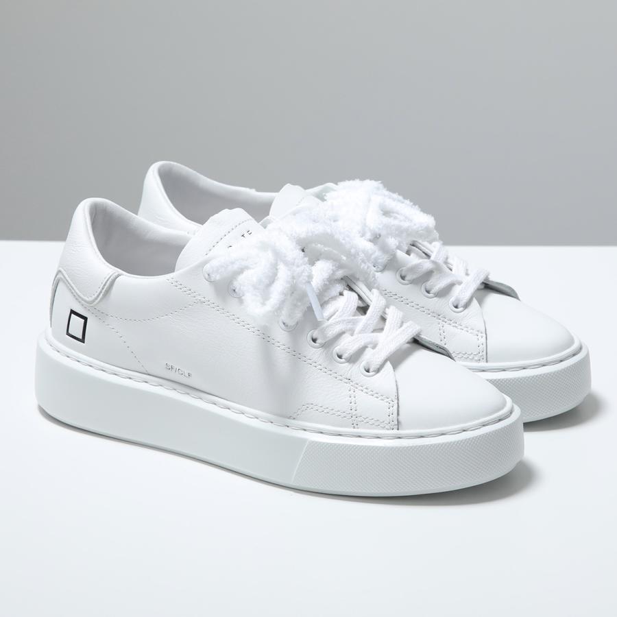 D.A.T.E. デイト スニーカー SFERA CALF スフェラ カーフ レディース レザー ローカット レースアップ 厚底 ロゴ シューズ 靴 WHITEの画像