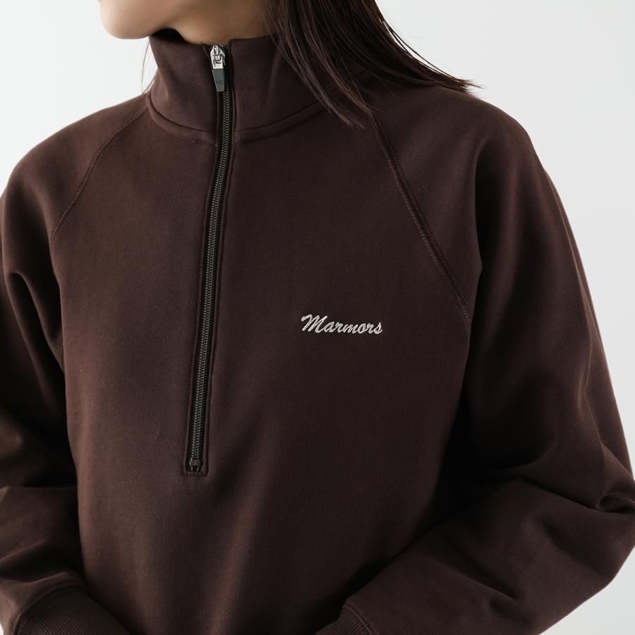 marmors マルモア スウェット 226109003 レディース ハーフジップ プルオーバー トレーナー 長袖 刺繍ロゴ コットン カラー2色_10