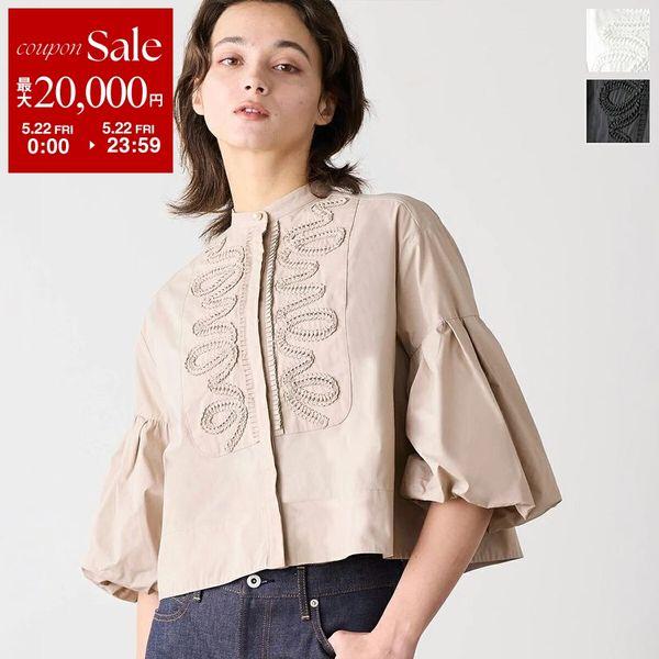 MARILYN MOON SOI-MeME マリリンムーン ソワメム ブラウス diamond tuck embroidery blouse 4261-103 レディース ダイヤタック刺繍 カラー3色の画像