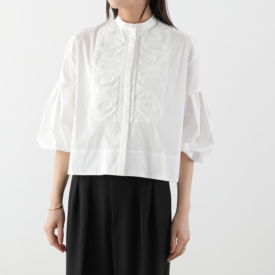MARILYN MOON SOI-MeME マリリンムーン ソワメム ブラウス diamond tuck embroidery blouse 4261-103 レディース ダイヤタック刺繍 カラー3色の画像