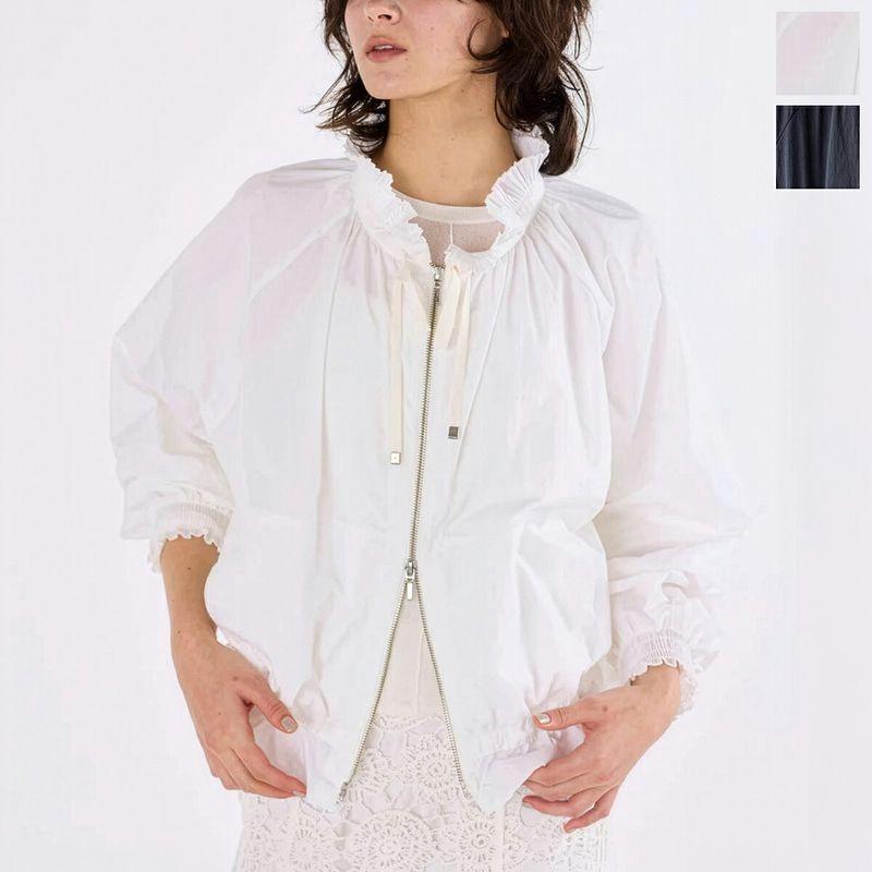 Marilyn Moon（マリリンムーン） ブルゾン pleats sheer dolman