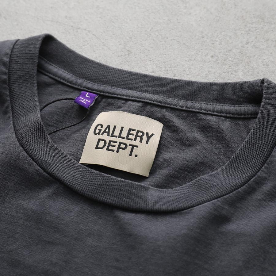GALLERY DEPT ギャラリーデプト Tシャツ TDT-10210 メンズ 半袖 カットソー クルーネック コットン ロゴ ロゴT ヴィンテー加工 VBLKの画像