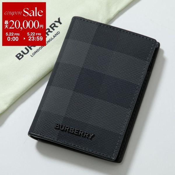 BURBERRY バーバリー カードケース 8070195 メンズ ロンドンチェック ロゴ ミニ財布 パスケース 定期入れ A1208/CHARCOALの画像